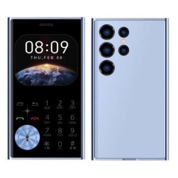 V8 Card Mobile Phone, 2.01", Bluetooth, FM, Torch, Dual SIM, Sky Blue - 1