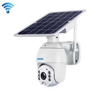 ESCAM QF280 HD 1080P Solar WiFi Camera, Night Vision, Audio, White - 1