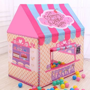 Children's Pink Play Tent - Small Game House for Household Fun - 1