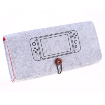 Light Grey Portable Felt Handbag for Nintendo Switch Storage - 1