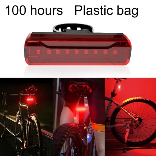 A02 LED Bicycle/Motorbike Taillight USB Recharge, 100hr Warning - 1