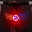 USB Charging Red Blue Rear Lamp Safety Warning Light (Cancer Style) - 1