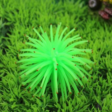 Green TPR Sea Urchin Ball Coral Aquarium Decor, 13cm Diameter, L Size - 1