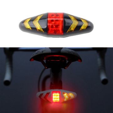 Wireless Remote Bicycle Tail Light with Turn Signal (Black) - 1
