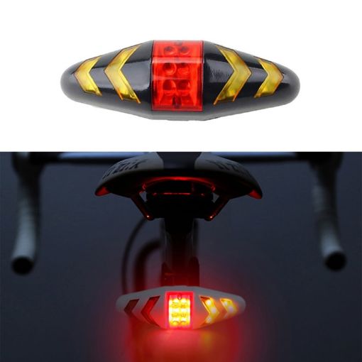 Wireless Remote Bicycle Tail Light with Turn Signal (Black) - 1