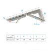 20" Wall-mounted Foldable Stainless Steel Shelf for Dining Table - 4