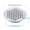10pcs 25mm Cabinet Stainless Steel Air Vent Grille Covers - 2