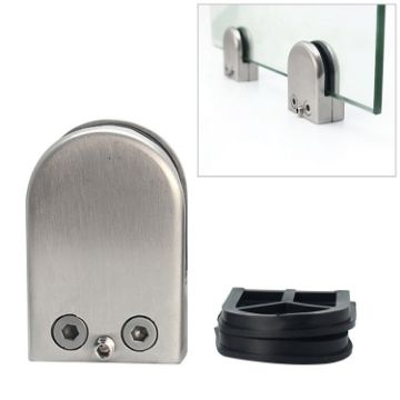 Matte Polished 201 Stainless Steel Glass/Wood Clamp Bracket 9-14mm - 1