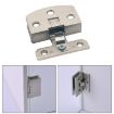 Small Brushed Glass Hinge for 3-7mm, Open Hole Free - 1