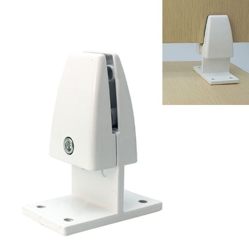White T Shape Aluminum Alloy Desktop Screen Partition Fixing Clip - 1