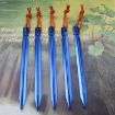 5 PCS Blue Aluminium Tent Pegs with Rope, 18cm Camping Accessories - 1