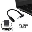 100W USB-C Adapter Cable for HP, 4.5x0.6mm Elbow, Nylon Braid - 5