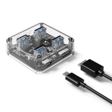 ORICO MH4U-100 USB 3.0 Transparent Hub with 100cm Cable - 1