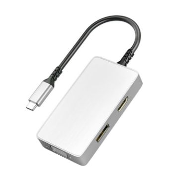 ULT-unite 5 in 1 USB-C Hub: Audio, VGA, DP, HDMI, PD Adapter (White) - 1