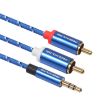 REXLIS 3610 3.5mm to RCA Gold-plated Braided Cable, 0.5m - 3