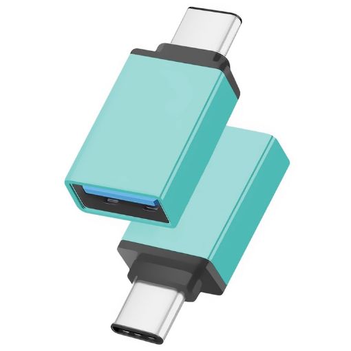 Blue Aluminum USB-C to USB 3.0 Adapter (Data/Charger) - 1