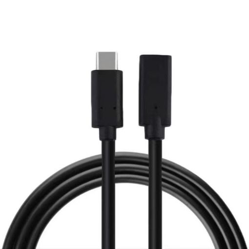 100W USB-C Female to Male 4K Video Data Extension Cable, 1m Black - 1