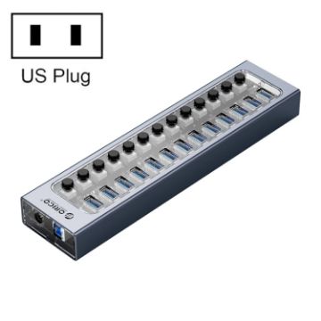 ORICO 13-Port USB 3.0 HUB with Switches & LED Indicator, US Plug - 1