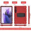 Samsung Galaxy Tab S7+/S7 FE/S8+ 3-Layer Case with Holder (Red/Black) - 4