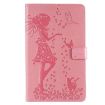 Galaxy Tab A 8.0 2019 Pink Flip Case with Cat Pattern & Wallet - 1