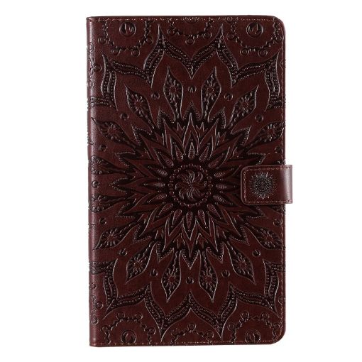 Galaxy Tab A 8.0 (2019) Sun Flower Leather Case with Wallet (Brown) - 1