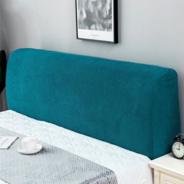 Cyan Polar Fleece Elastic Headboard Dust Cover, Size: 180cm - 1