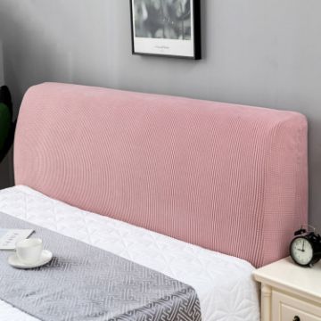 Polar Fleece Pink Headboard Dust Cover, Elastic, Size: 180cm - 1
