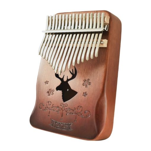 Acacia Wood 17 Tone Kalimba Thumb Piano (Brown-Reindeer) - 1