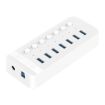 ORICO CT2U3-7AB 7-Port USB HUB with Switches, US Plug, White - 1