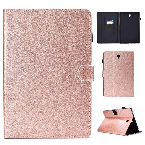 Rose Gold Glitter Flip Case for Galaxy Tab S4 10.5 T830 with Holder - 1