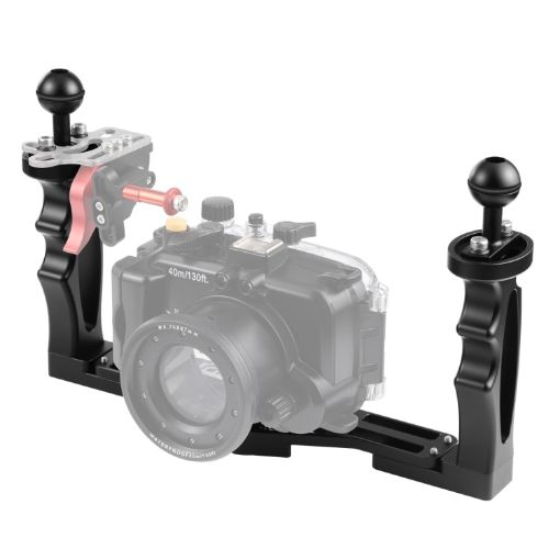 PULUZ Dual Handle Tray Stabilizer for Underwater Cameras (Black) - 1