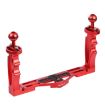PULUZ Red Dual Handles Aluminum Tray Stabilizer for Cameras - 2