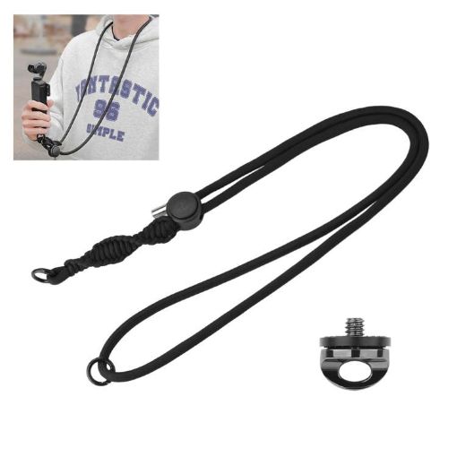 PULUZ Black Adjustable Lanyard for DJI OSMO Pocket 3/Insta360 X5 - 1