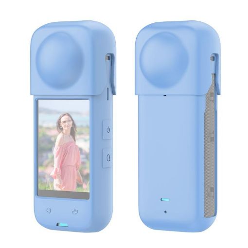 PULUZ Blue Dust-proof Silicone Case for Insta360 X4 Full Body - 1