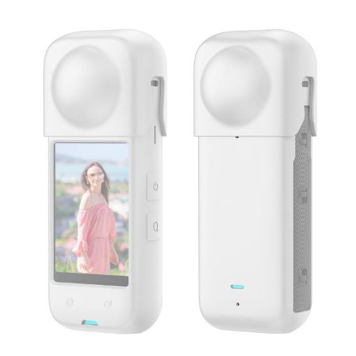 PULUZ White Dust-proof Silicone Case for Insta360 X4 - 1