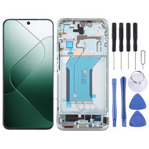 Xiaomi 14 AMOLED LCD Screen Digitizer with Frame (Green) - 1
