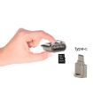 USB-C Male TF Card OTG Adapter with Keychain (Silver Aluminum Alloy) - 4