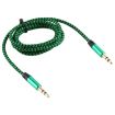 K10 Nylon Braided 3.5mm Male to Male Audio Cable, 1m, Green, 3 PCS - 3
