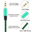 K10 Nylon Braided 3.5mm Male to Male Audio Cable, 1m, Green, 3 PCS - 5