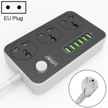 LDNIO SC3604 Multi-function Travel Home Office Socket, 6 USB, EU Plug - 1