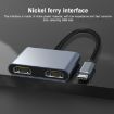 Dual HDMI USB-C/Type-C HUB Docking Station (Grey) - 2 in 1 Multifunction - 4