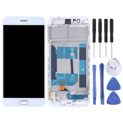 OPPO R11 TFT LCD Screen Digitizer Assembly with Frame (White) - 1