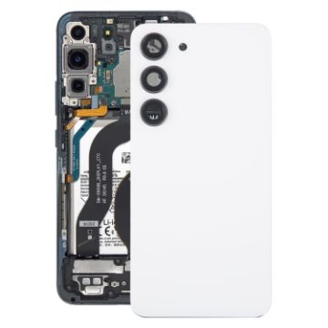 Samsung Galaxy S23 SM-S911B OEM Glass Back Cover with Lens (White) - 1