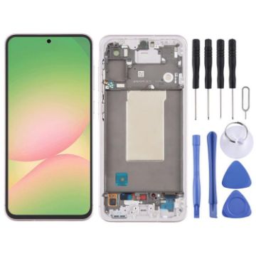 Samsung Galaxy A56 SM-A566B LCD Screen Digitizer with Frame Pink - 1