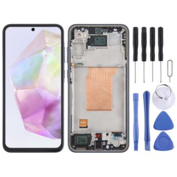 Samsung Galaxy A35 OLED LCD Screen Assembly with Frame - Blue - 1