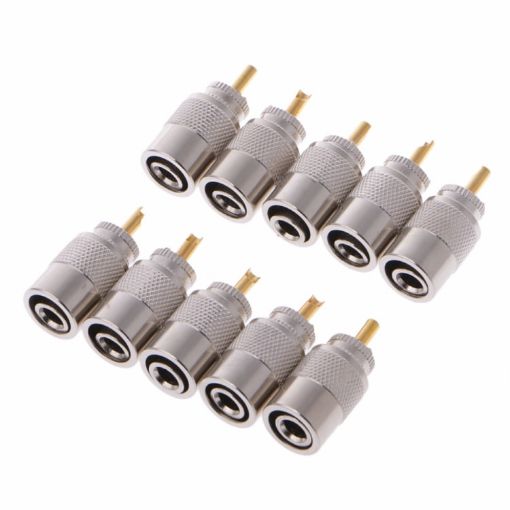 10 PCS PL-259 Male UHF Connector Plugs for RG8X Coax Cable - 1