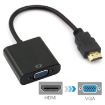 HDMI 19 Pin Male to VGA Female 20cm Cable Adapter (Black) - 1