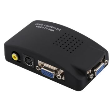 High Resolution BNC/S-Video to VGA Converter (Black) - 1