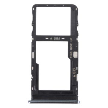 SIM + Micro SD Card Tray for TCL 10L/10 Lite T770H T770B (Silver) - 1