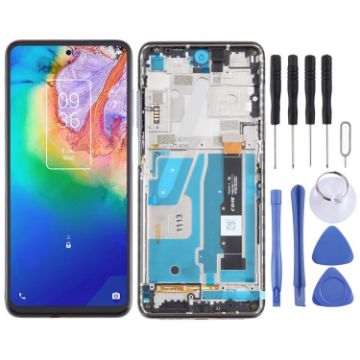 TCL 20 5G OEM LCD Screen Digitizer Assembly with Frame (Black) - 1
